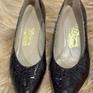 Salvatore Ferragamo Dark Textured Heels